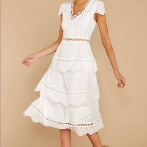 RedDress Boutique White Eyelet Midi Dress